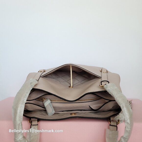 MICHAEL KORS Carrie Pebbled Leather Large Shoulder Tote- Soft Pink color⭐ - Picture 12 of 16